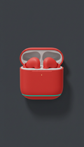 Signal red wireless earbuds charging case