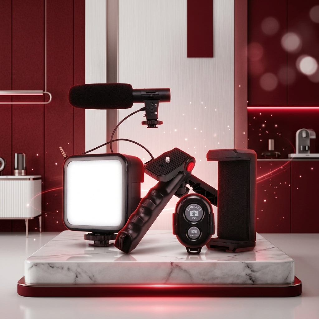 High Quality Vlogging Kit tripod mic LED setup