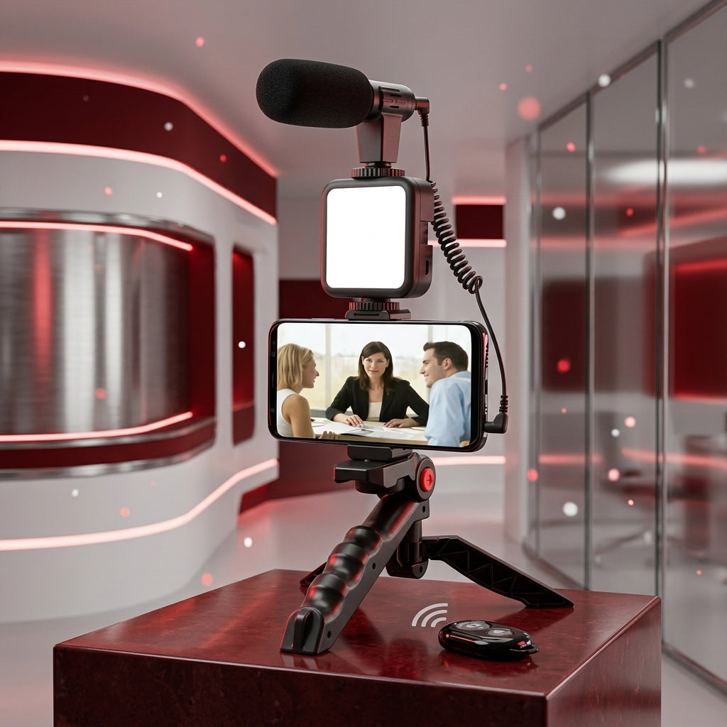 High Quality Vlogging Kit tripod mic LED setup
