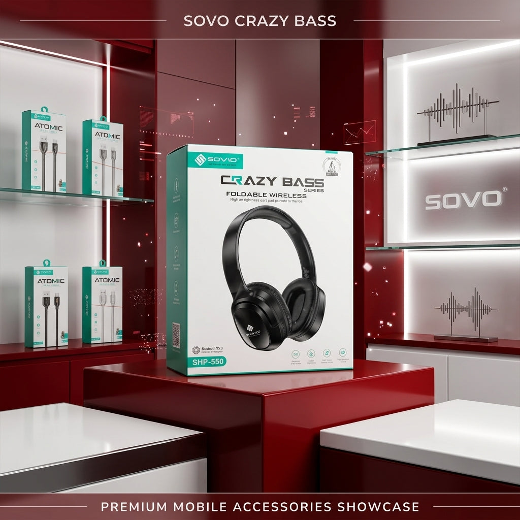 SOVO SHP-550 Wireless Headphones deep bass Bluetooth