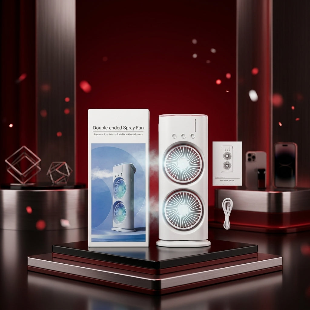 Double-Ended Spray Water Mist Fan portable cooling