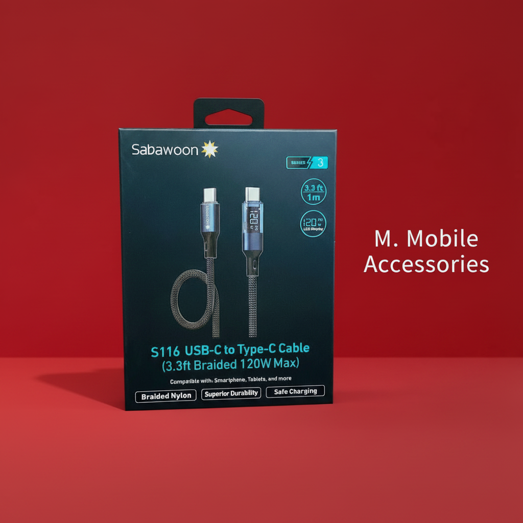 120W Digital Display Fast Charging Cable – Full Original High Speed Braided Charging & Data Cable