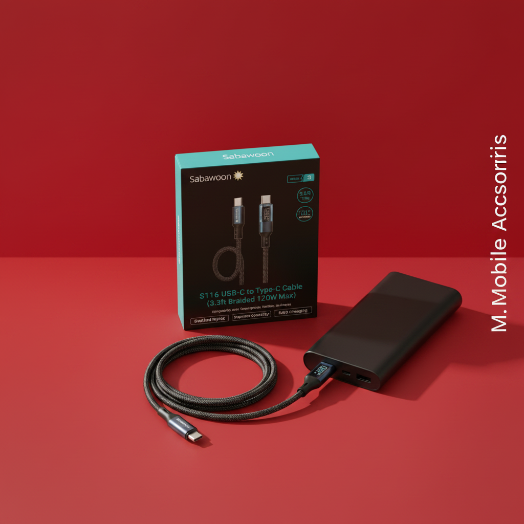 120W Digital Display Fast Charging Cable – Full Original High Speed Braided Charging & Data Cable
