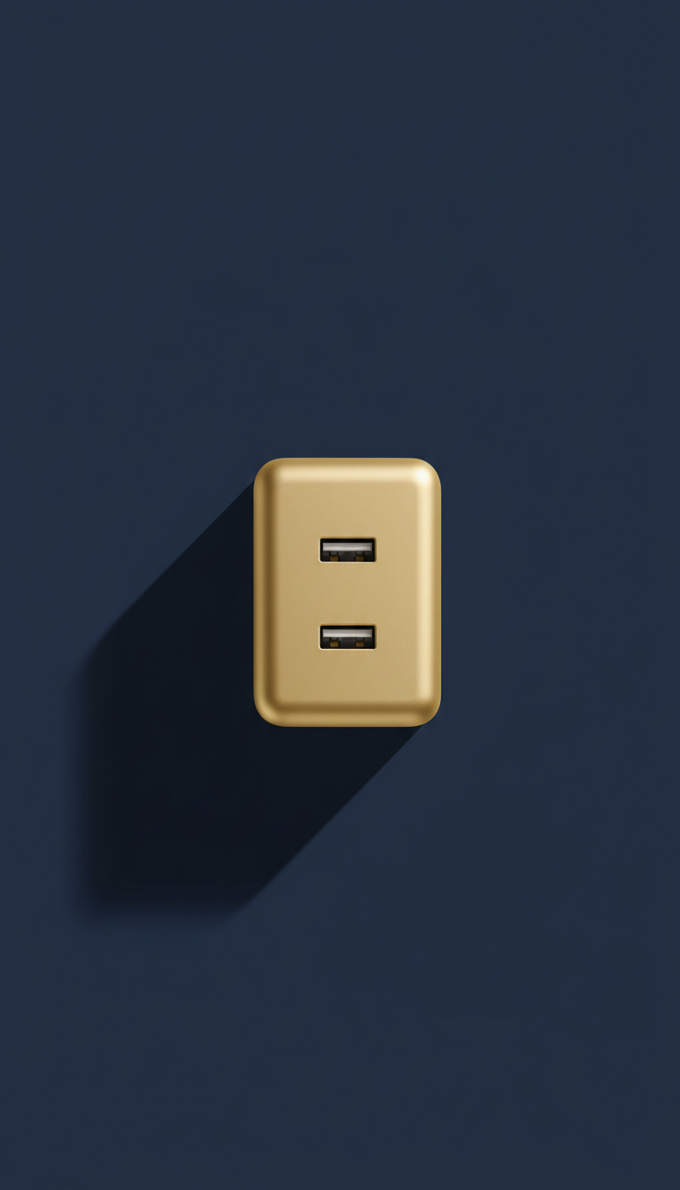 Satin gold dual-port wall charger