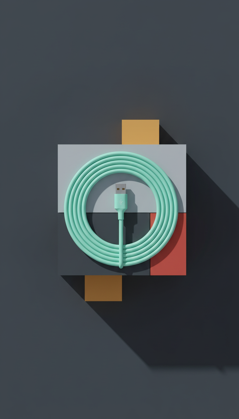 Vivid mint silicone charging cable